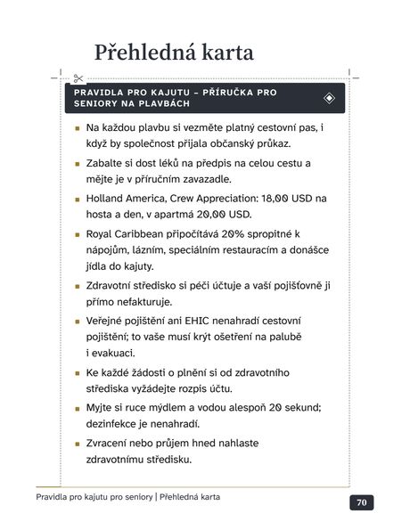 Strana 70 z 96: Přehledná karta