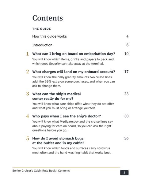 Page 5 of 94: The contents, with page numbers